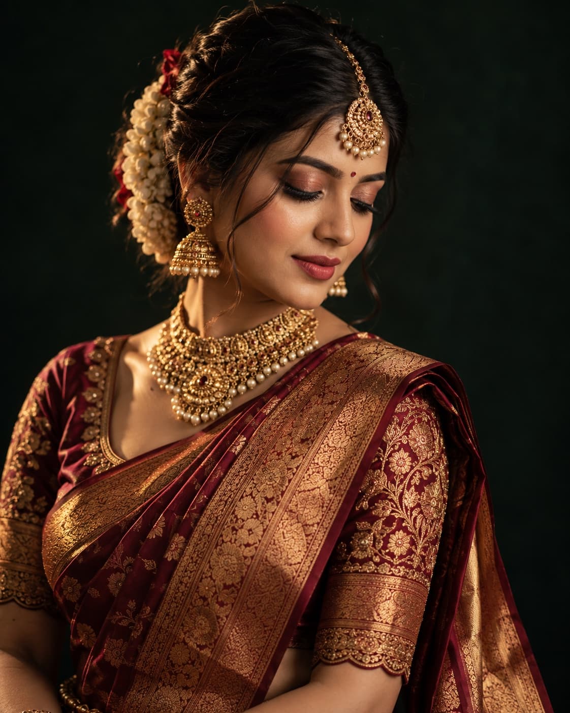 Editorial bridal makeup portrait — mood reference, not a specific artist's work